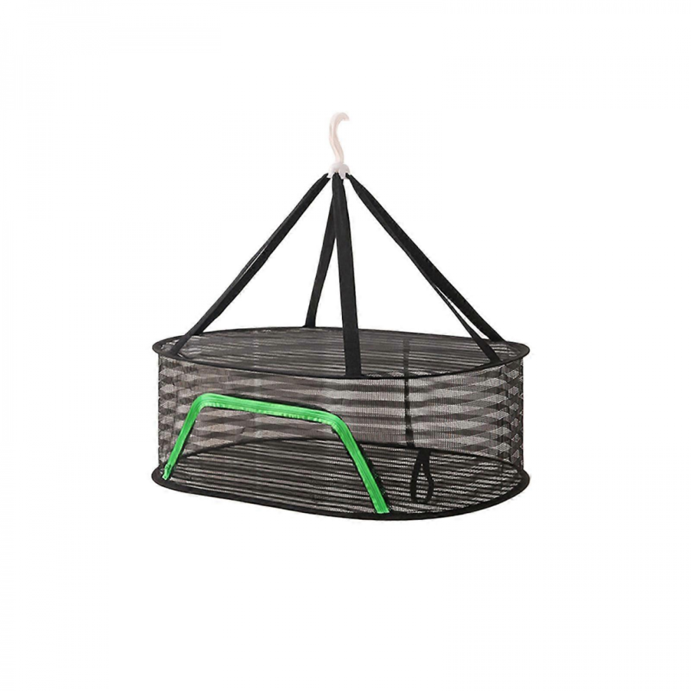 Portable Hanging Drying Net for Kitchen Camping Picnics Large Breathable Vegetable Dryer Mesh Basket Dark Green Black Medium-image-OPC-PJRM85Z-NEW