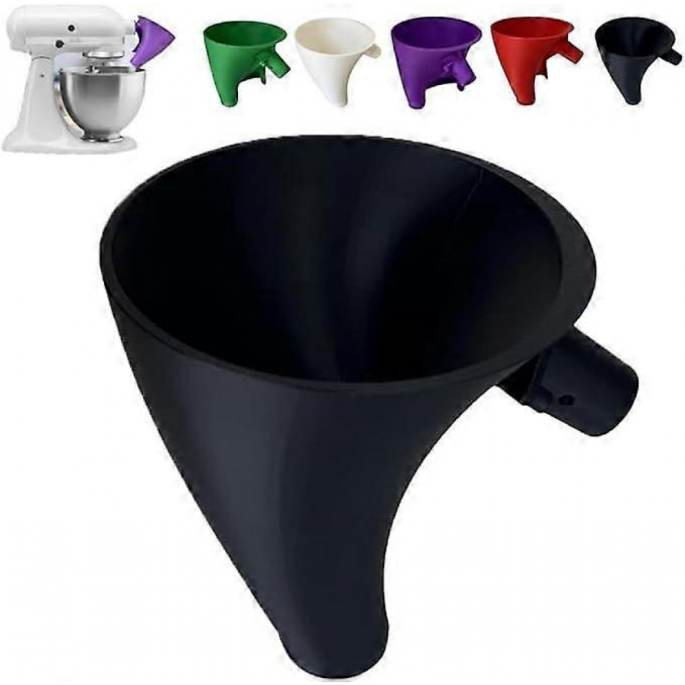 Flour Funnel for KitchenAid Mixer, Plastic Powder Funnel Stand Mixer Attachment for KitchenAid Artisan KSM150 5-Quart Black-image-OPC-PJRM87V-NEW