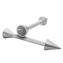 2 Pcs Silver Aluminium Alloy Baking Pastry Cone Holder Cake Piping Rod Icing Cream Rose Flower Sticks