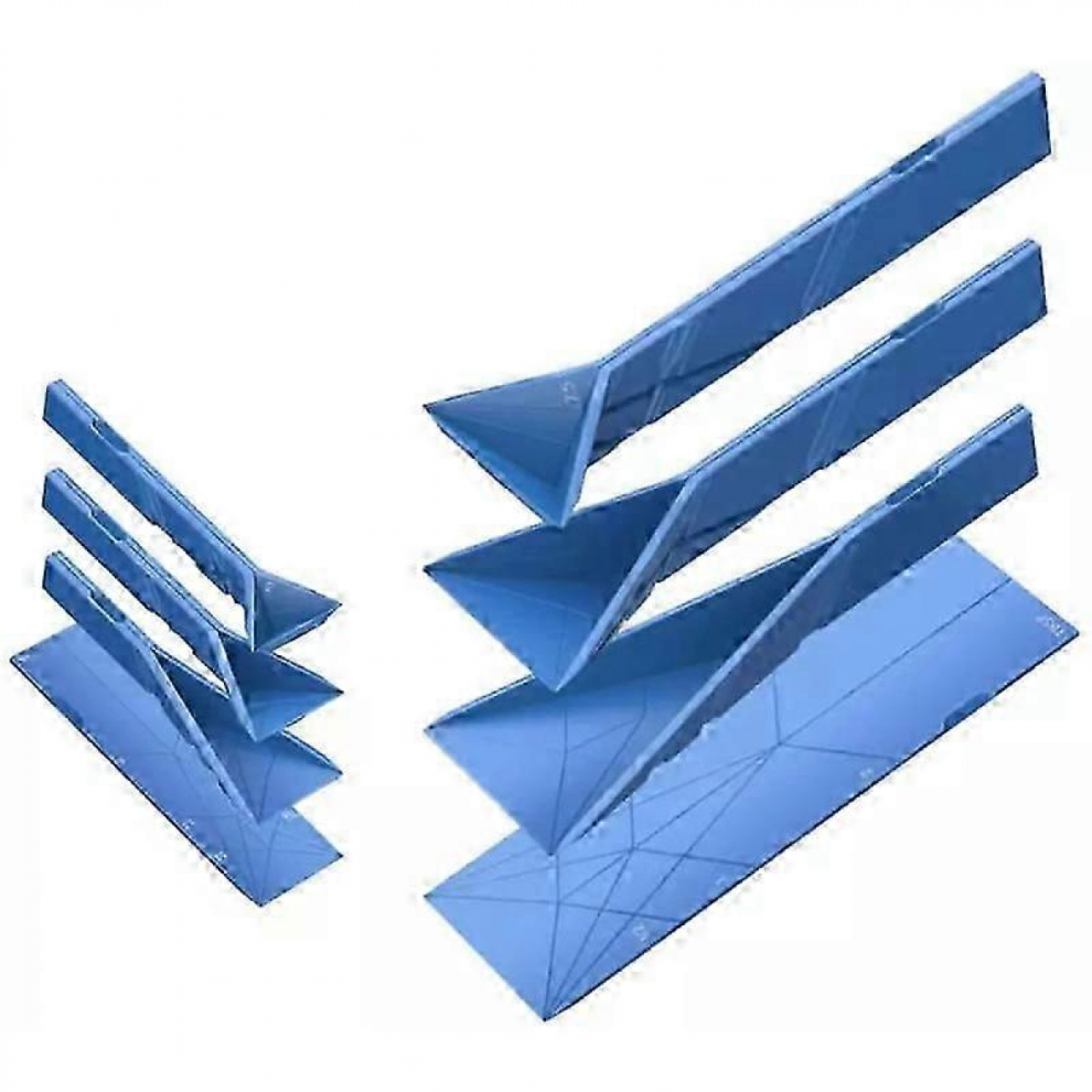 Polygons Flat 3-in-1 Measuring Spoons - 2 Spoons with 6 Sizes, Blue-image-OPC-PJRM8KR-NEW