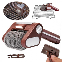 Sakerplus Electric Grill Cleaner, Bristle-Free Rechargeable BBQ Cleaning Tool, Brown
