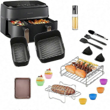 Philips 3000 Air Fryer 11-Piece Accessory Set: Silicone Tray, Grill Rack, Oil Bottle, Tongs (BPA-Free, FDA Certified, Multi-Color)