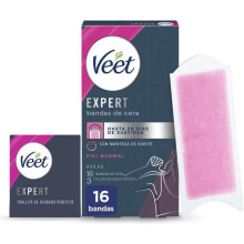 Bandas de cera - Veet - Expert - Axilas - Piel Normal - 16 unidades - Unisex