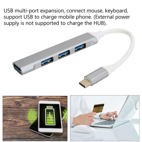 C Hub 4 porte USB-C Hub 5 Gbps USB2.0/USB3.0 Nero 2