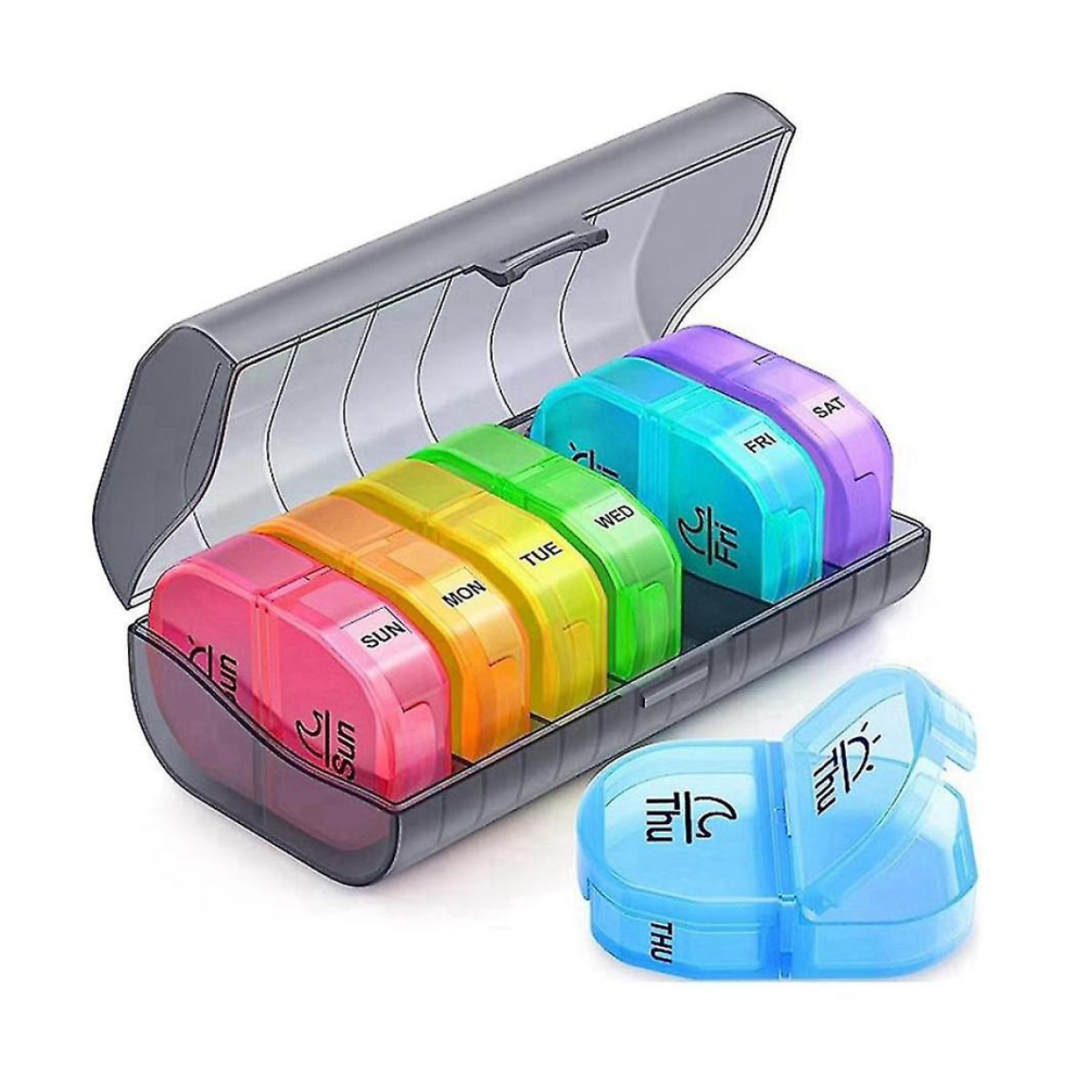 Weekly Pill Organizer With 7 Detachable Compartments For Medicine, Vitamins, Fish Oil 9180669459454