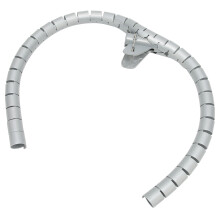 Kabelschlauch-Organizer, Spiralförmiger Drahtmanager, Wickelrohr offener Typ mit Clip, 10 Meter, Grau, Durchmesser 10mm