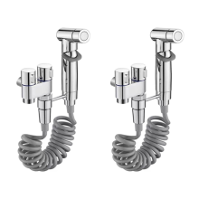 1-In-2-Out Dual Control Valve Mini Faucet Kit for Bidet and Shower-C