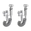 Kit de mini-robinet à double commande 1 entrée 2 sorties pour bidet et douche-C 1
