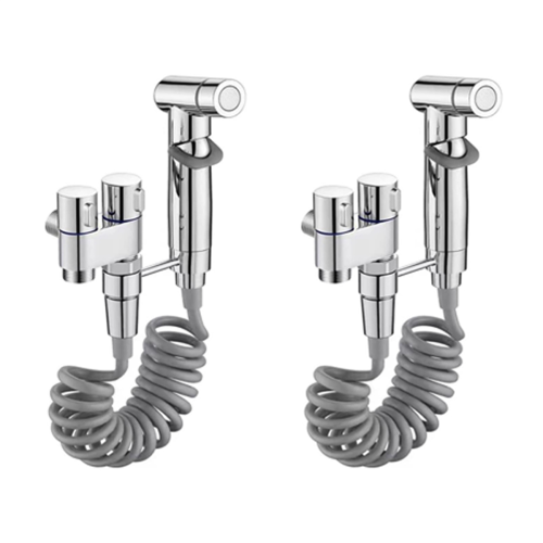 Kit de mini-robinet à double commande 1 entrée 2 sorties pour bidet et douche-C