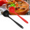2pcs Silicone Soup Spoon Multifunctional Black Red 12