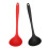 2pcs Silicone Soup Spoon Multifunctional Black Red 10
