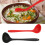 2pcs Silicone Soup Spoon Multifunctional Black Red 11