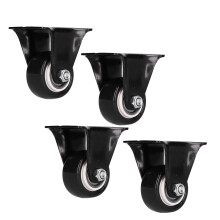 4 Stück Schwerlastrollensatz, 40 mm Durchmesser, Rollenzubehör für Wagen, Koffer, Werkzeugkiste, Schwarz