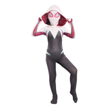 (XL 130-140cm) Girls Spider Gwen Cosplay Spider Woman Jumpsuit Halloween Carnival Costume