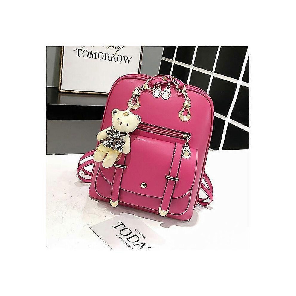 Fash Ladies Backpack Handbag Ladies Satchel - Rosso-image