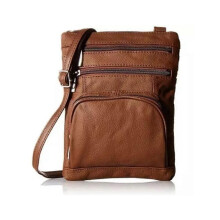 Real Leather Crossbody Handbags Purse Shoulder Bag -Brown