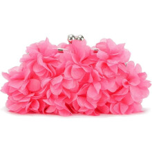 Rozenrode dames clutch avondtassen bloemenapplicaties portemonnee bruiloft feest bruid bloemen schouder