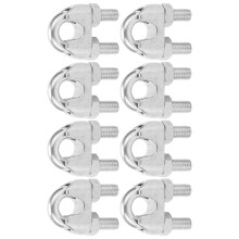 M10 8 pièces 3/8 po clip à fil en acier inoxydable argenté