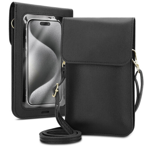 (NERO) Custodia per telefono WIKO GETAWAY, borsa da donna