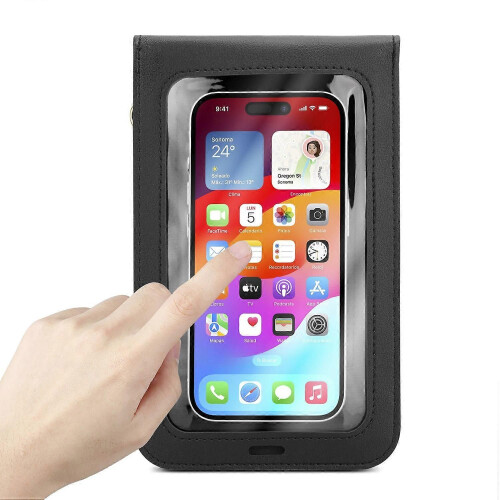 (NERO) Custodia per telefono WIKO GETAWAY, borsa da donna 2