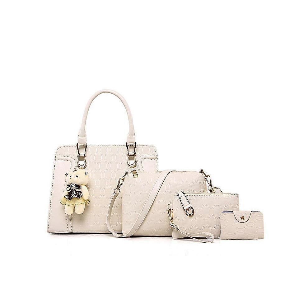 (Rosa Rossa) Borsa Da Donna A Forma Di Orso Composta Da Quattro Pezzi-image