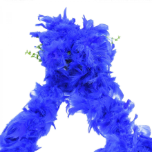 New Turkey Chandelle Feather Boa for Women, Dark Blue Costume Accessory, Party Dancing Dress Up, Holiday Decor