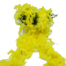 Turkey Chandelle Feather Boa for Women, Party Dancing Dress Up, Holiday Decorations, Yellow