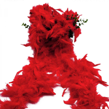 New Turkey Chandelle Feather Boa for Women Costume Accessory, Party Dancing Dress Up, Holiday Decorations Red