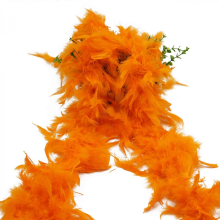 Orange Turkey Chandelle Feather Boa for Women Costume, Party Dancing Dress Up, Holiday Decor