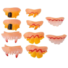 10pcs Halloween Fake Teeth Denture Tricky Party Props 5.5x2.5cm