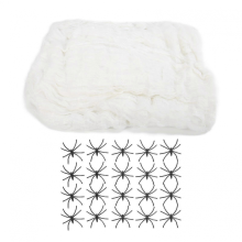 200g Halloween Stretch Spider Webs with 40pcs Fake Spiders, Indoor Outdoor Spooky Cobweb Party Decorations