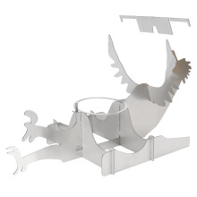 Support pour poulet en acier inoxydable 36 cm/14,2 po argent