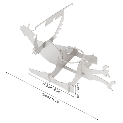 Support pour poulet en acier inoxydable 36 cm/14,2 po argent 2