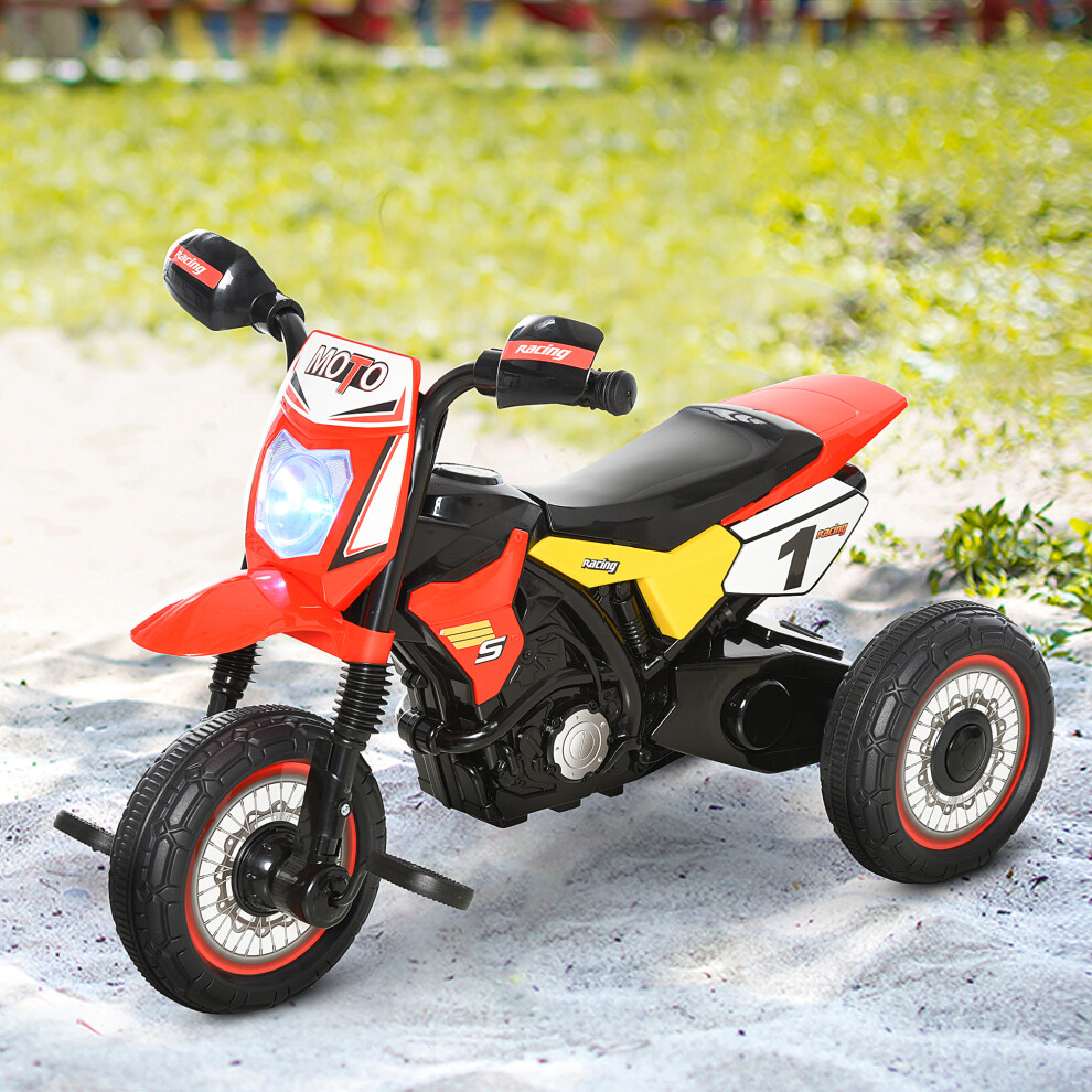 Homcom Toddler Pedal Tricycle Ride-On Learning Music Lights 18-36 Months Red