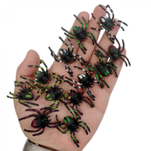 Bulk 12-Piece Halloween Spider Toy Assortment for Goodie Bags, Dark Craft PVC Spiders