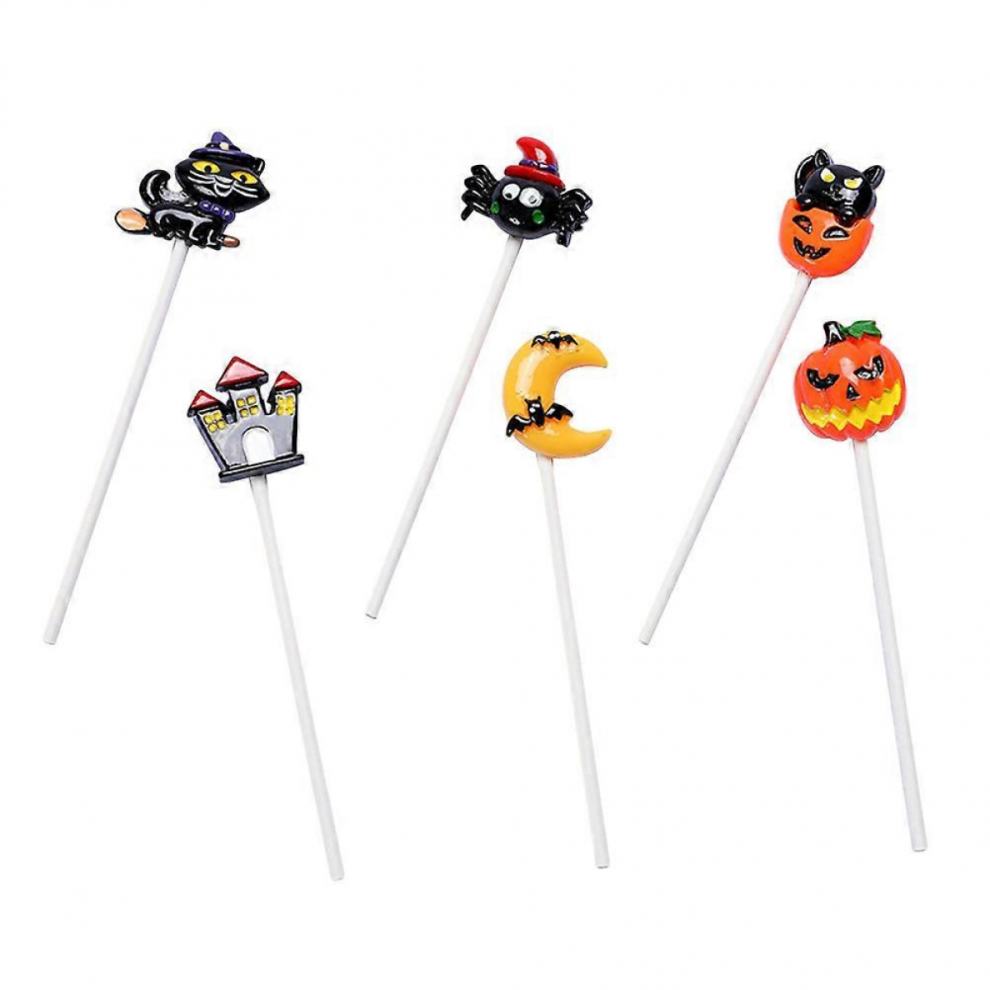 Vibrant 9Pcs Halloween Cake Toppers for Party Desserts, 2-Inch Assorted Colors-image-OPC-PJRPDKC-NEW