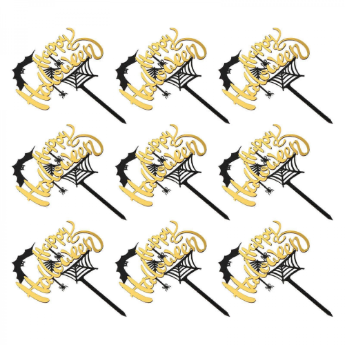 Halloween Decorations 10 Pcs Acrylic Cake Topper Rectangle Shape Black 13X10.5CM 1