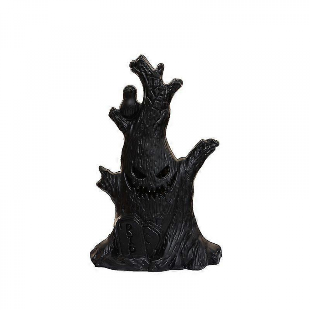 2pcs Halloween Tree Night Light - Spooky Tabletop Decor for Indoor Halloween & Fall Festival, Black, 15.20X9.90X7.30CM-image-OPC-PJRPDNN-NEW