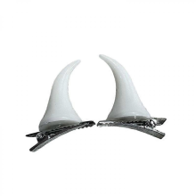 Colorful Plastic Horn Hairpins, 3 Colors, Ideal for Kids' Parties, White Option