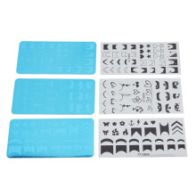 3 Set Nail Art Stamping Plates Stainless Steel
