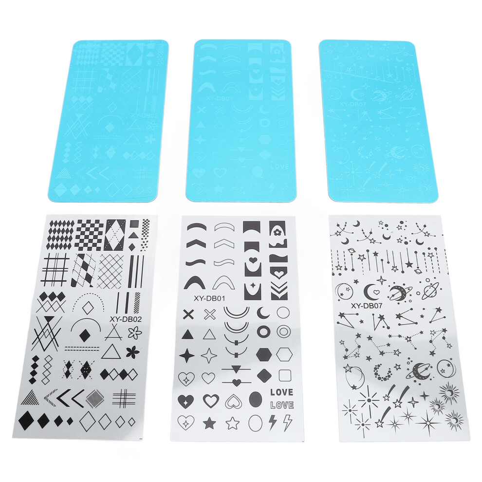 Nail Stamper Kit Stainless Steel Protective Blue