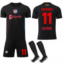 (20) FC Barcelona Auswärtstrikot, Schwarz, Fußballtrikot-Set 2024/25, Nr. 11 RAPHINHA-FA12-20 | Fyndiq