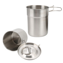 2 piĂšces de gobelet pliable en acier inoxydable, 700 ml / 1000 ml, argent