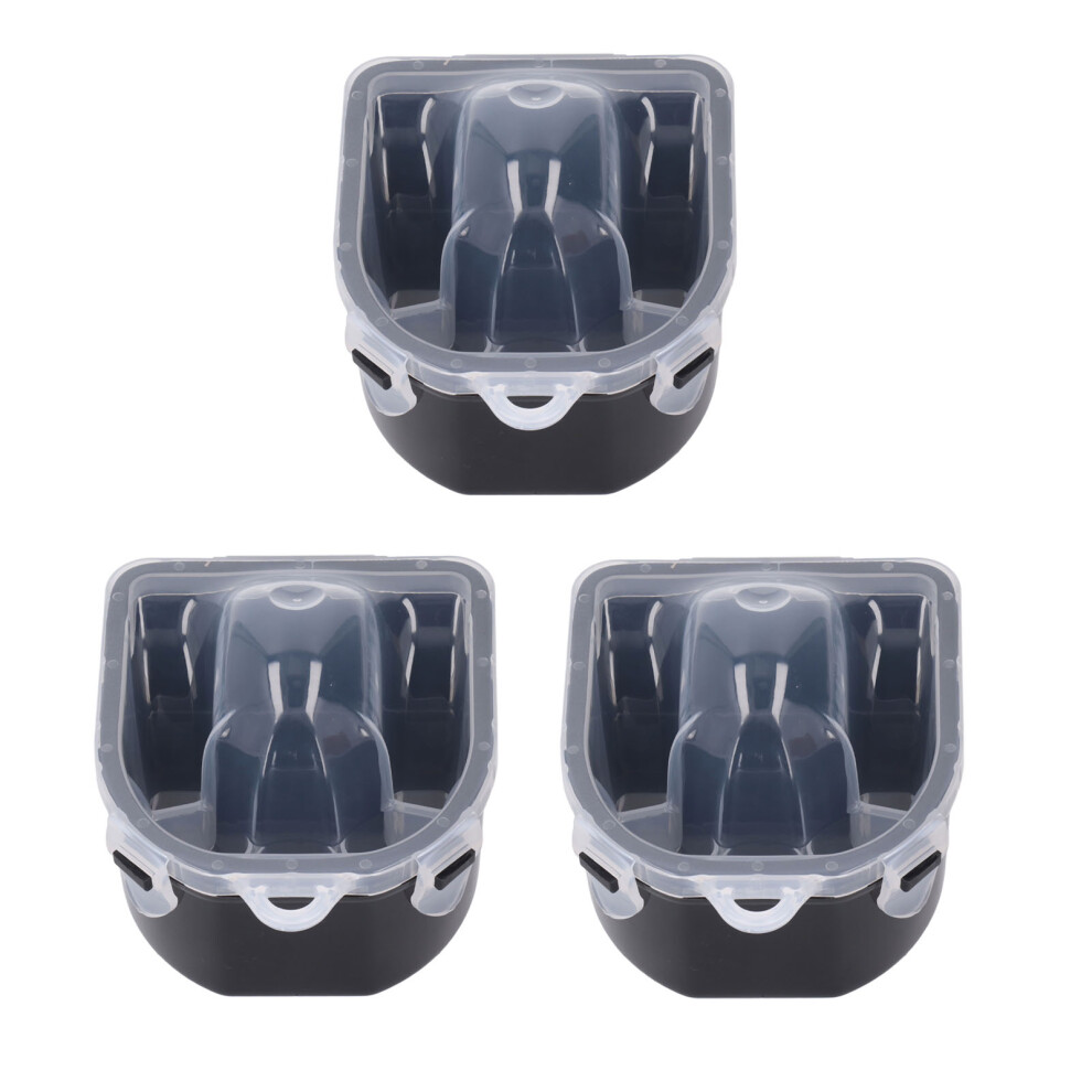 Black 3Pcs Nail Soaking Bowl Soften Dead Skin Double