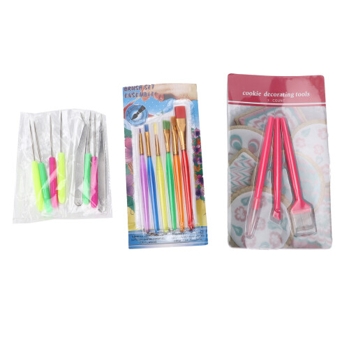 Ensemble d'outils de décoration de gâteau de 17 pièces - nylon coloré 2