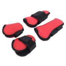 Hufsehnenstiefel, verdickte PU-Schale, Schutzstiefel für Pferde, Pferdereitbeinschutz, rotes L
