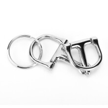 D-förmiger Snaffle-Schlüsselanhänger, langlebig, silberfarben, D-Ring, Zine-Legierung, Pferdeschnalle, Schlüsselring