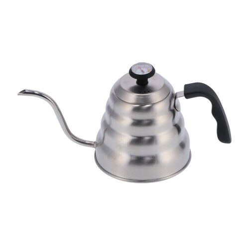 Bollitore per caffè a collo d'oca da 1200 ml, Argento/Nero