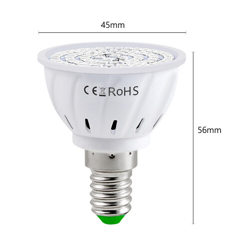 Ampoule LED de croissance 80 LED 50 mm blanche 220 V 2