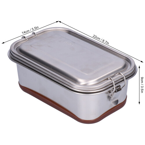 Contenitore Bento a due livelli 22x14x9 cm argento 2